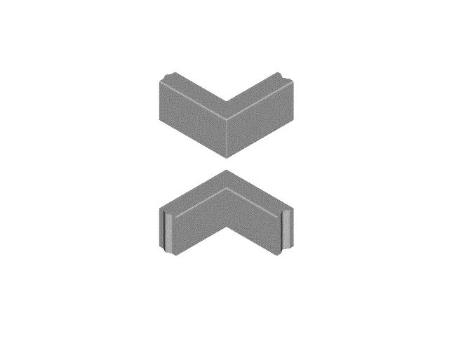 Hoekstuk 10x20 90e grijs