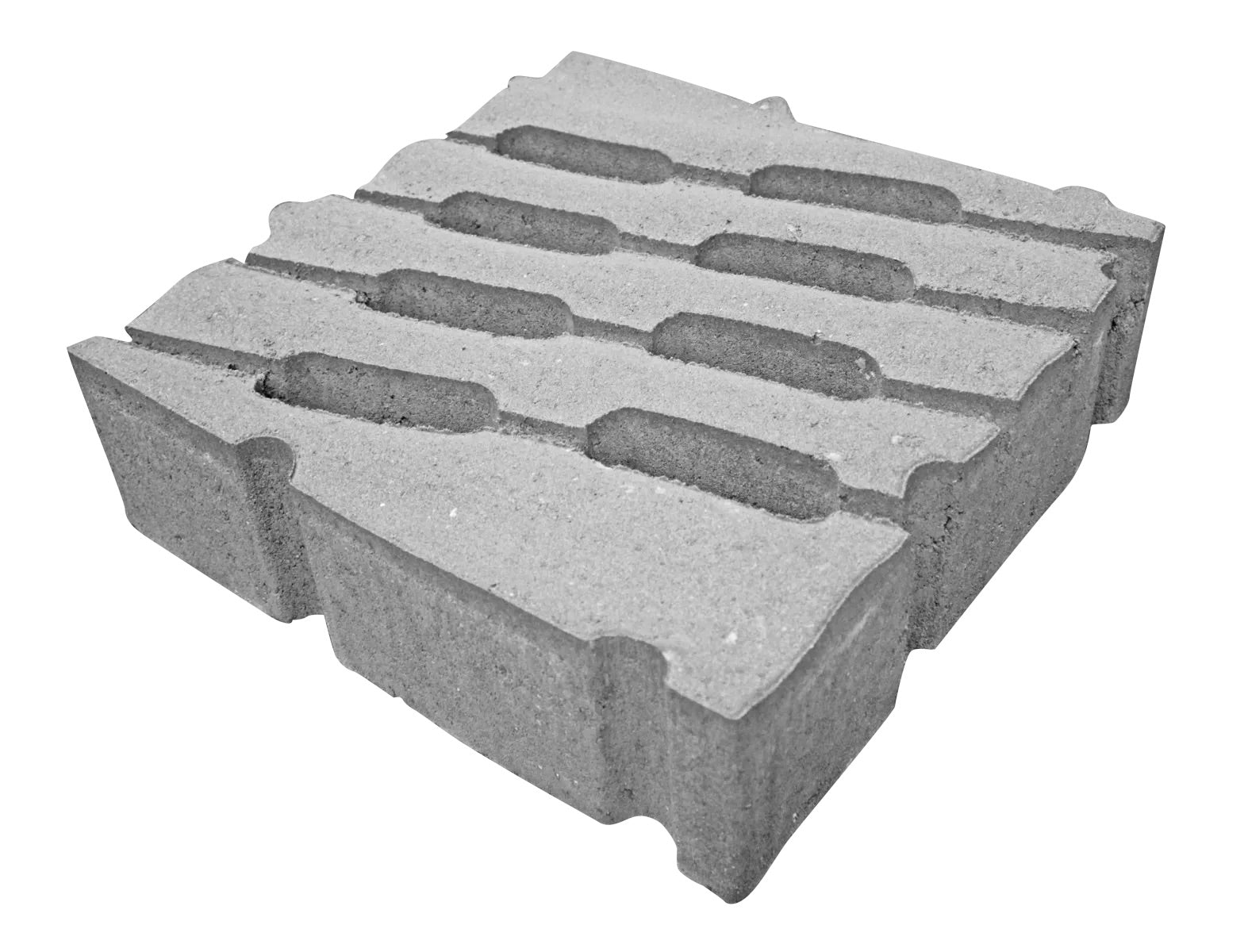 Grasbetontegel type M 40x40x12(meander) rondom hol-dol verbinding K85910 BK25