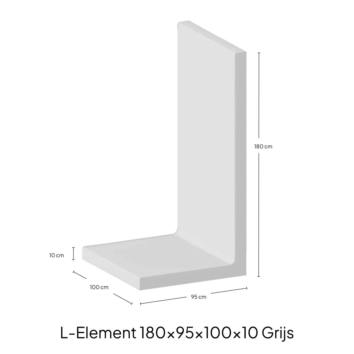 L-Element 180x95x100x10 Grijs Zichtbeton