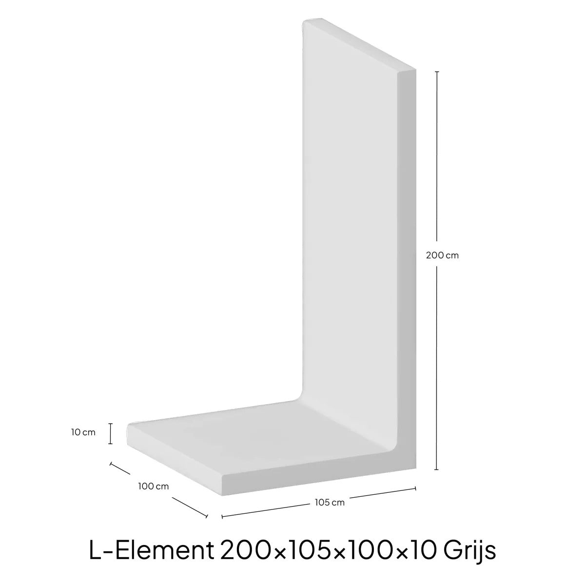L-Element 200x105x100x10 Grijs Zichtbeton