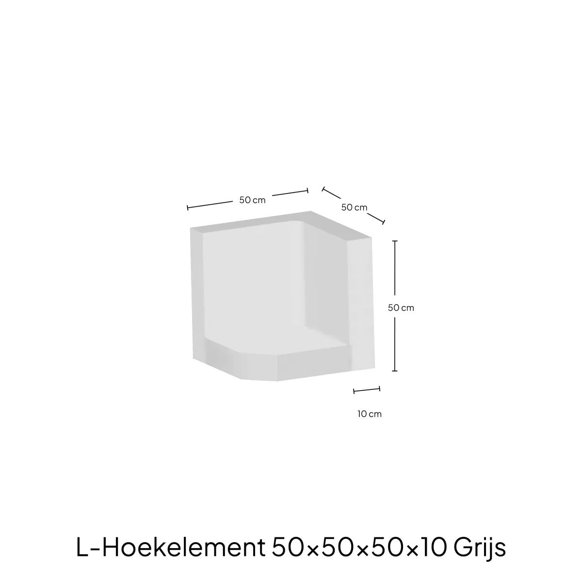Hoek L-element 50x50x50x10 Grijs Zichtbeton