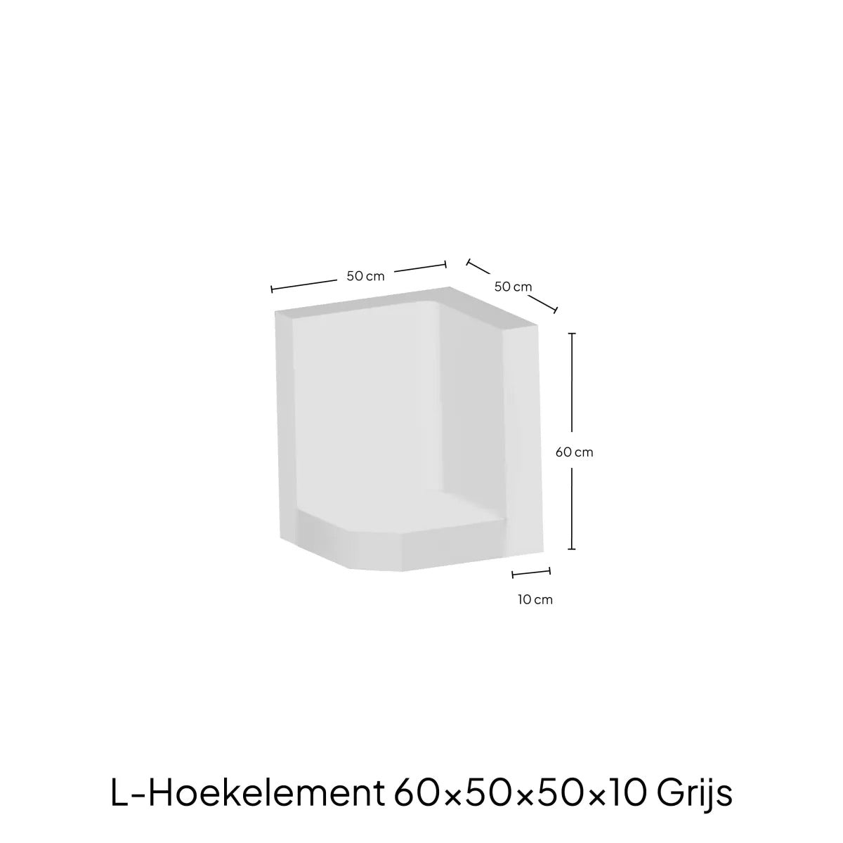 Hoek L-element 60x50x50x10 Grijs Zichtbeton