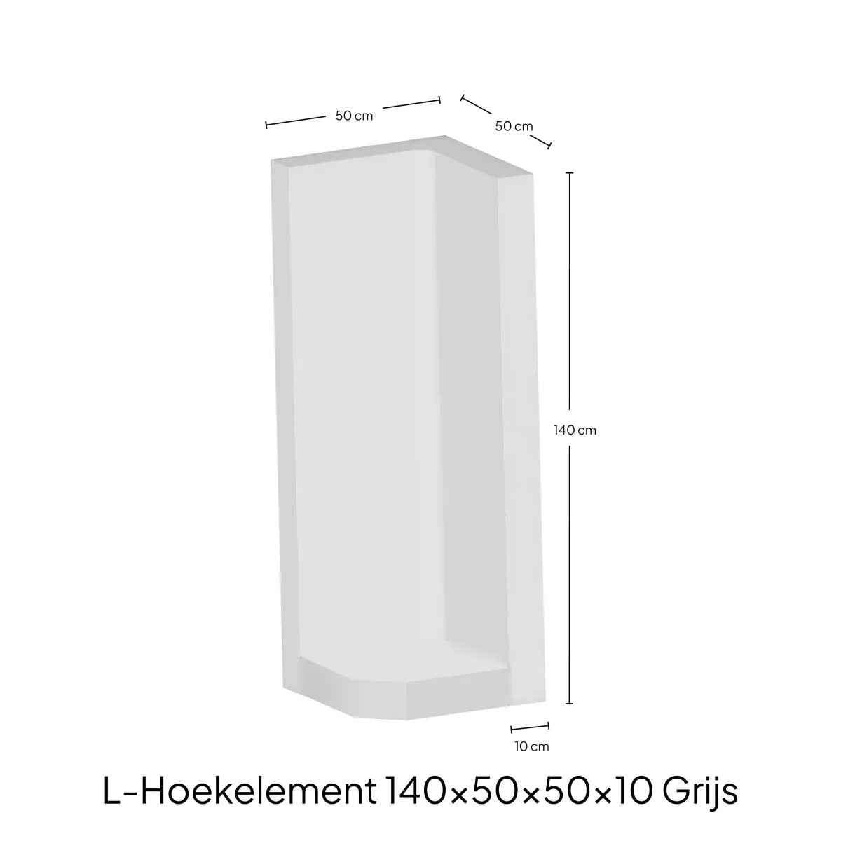 Hoek L-element 140x50x50x10 Grijs Zichtbeton