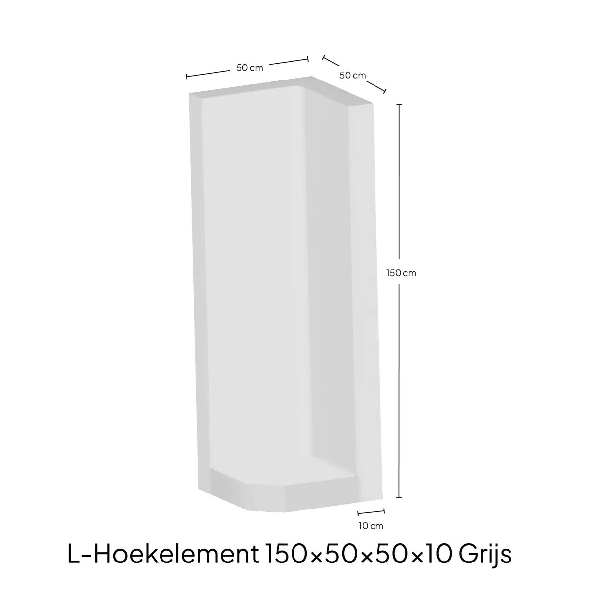 Hoek L-element 150x50x50x10 Grijs Zichtbeton