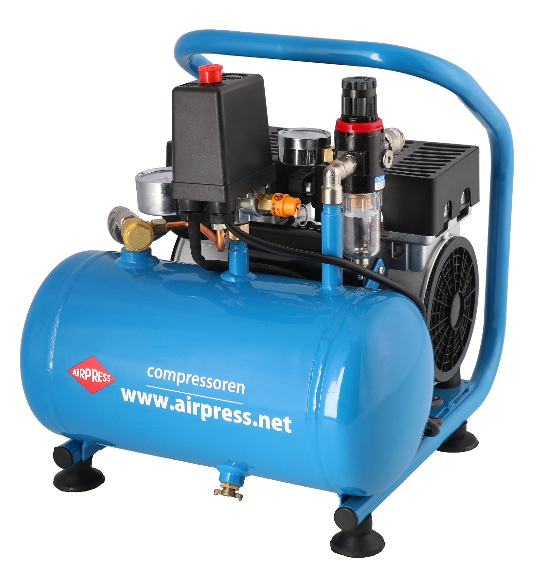 Stille Olievrije Compressor L 6-95 8 bar 0.6 pk 76 l/min 6 l