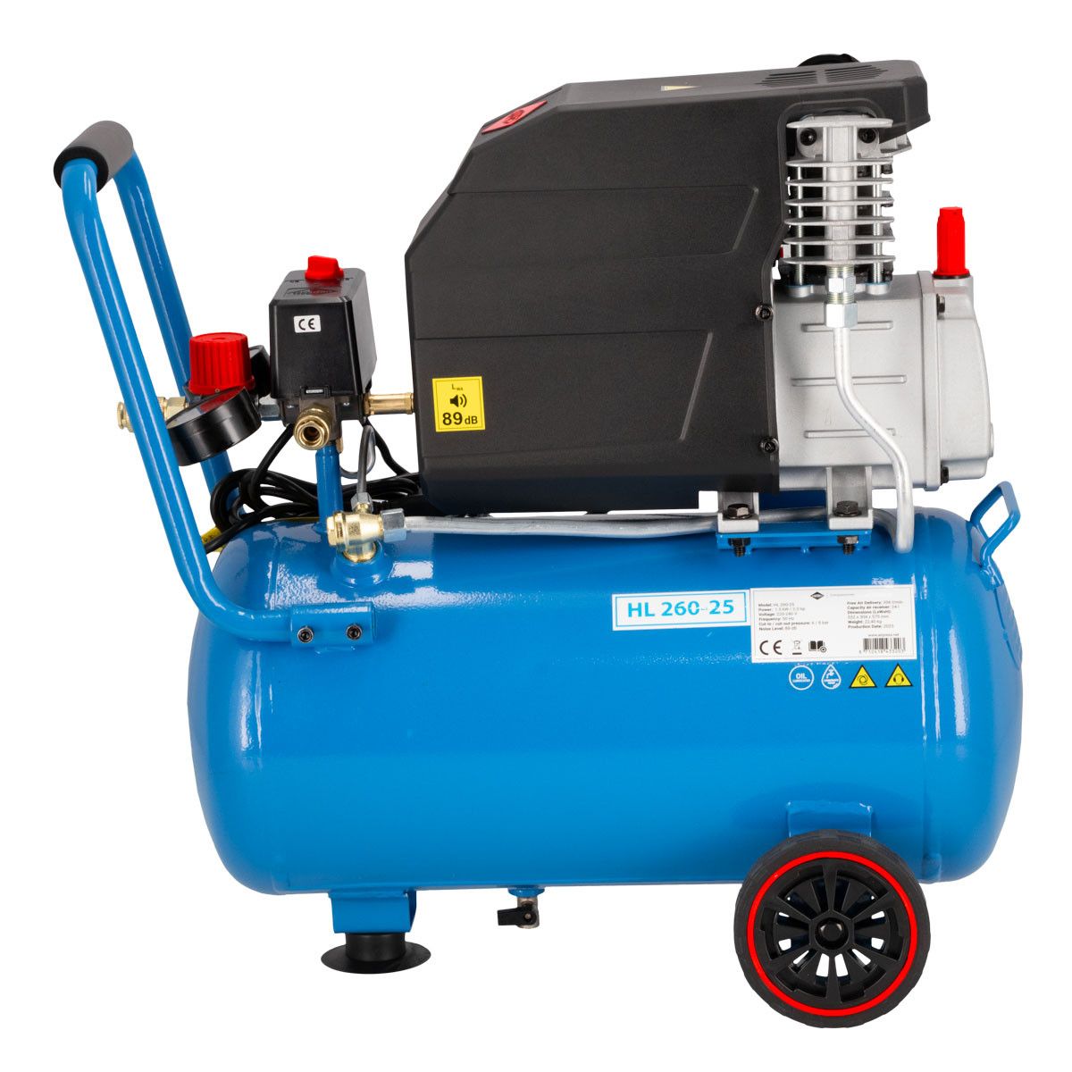 Compressor HL 260-25 8 bar 2 pk/1.5 kW 206 l/min 24 l