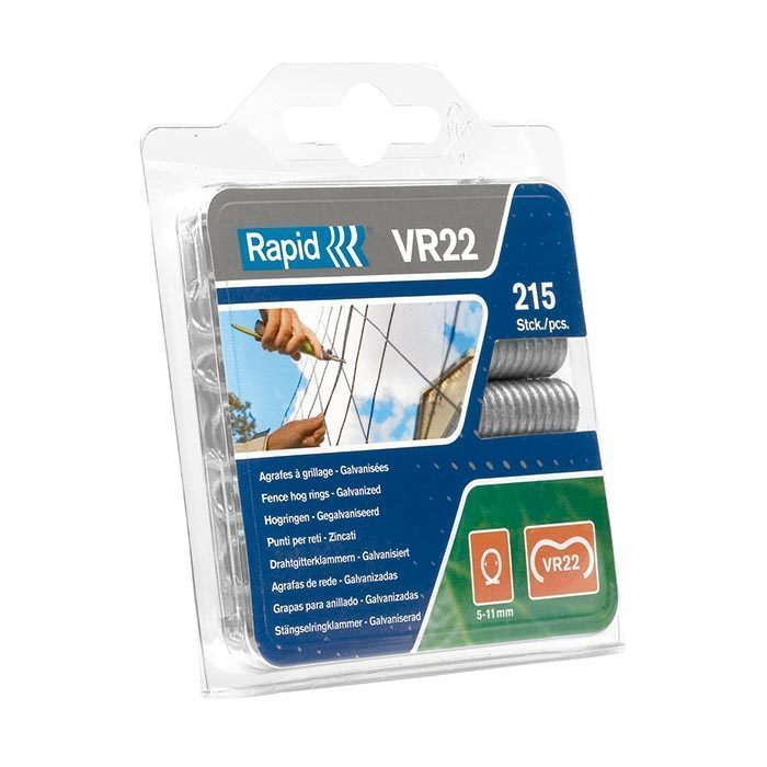 Rapid Hekwerkring VR22 Zwart gecoat in blister (215 stuks)