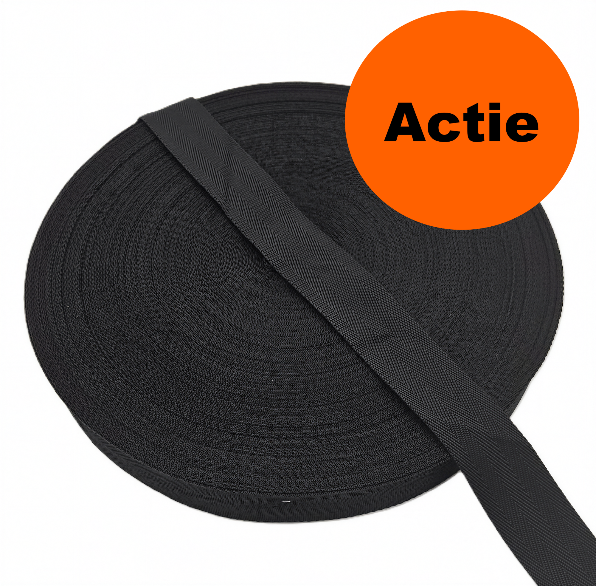 HVG Geweven Boomband PP 45mm zwart