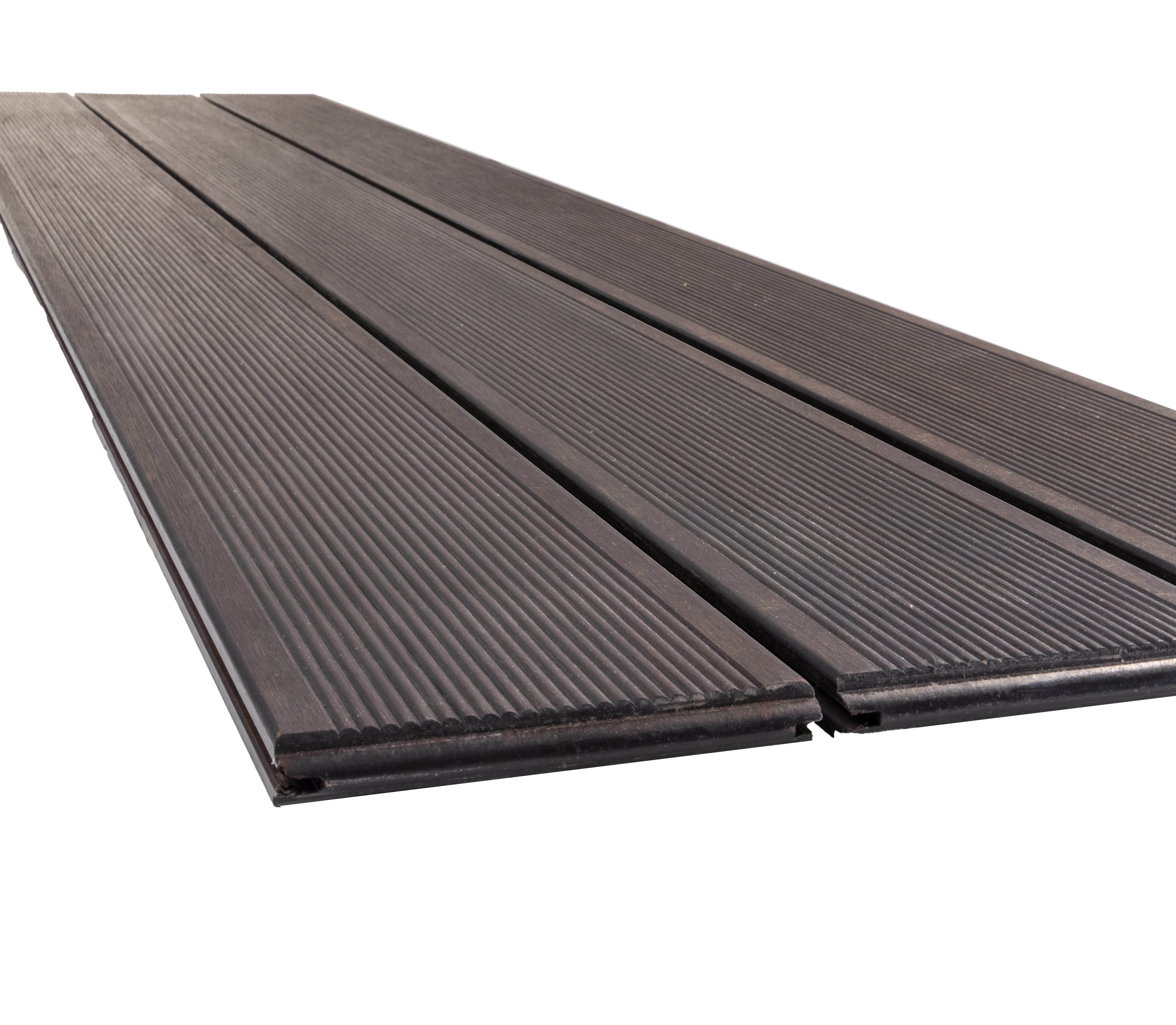 PLNQ® Bamboe Vlonderplank – 1850 x 137 x 20 mm – Donker Houtkleur