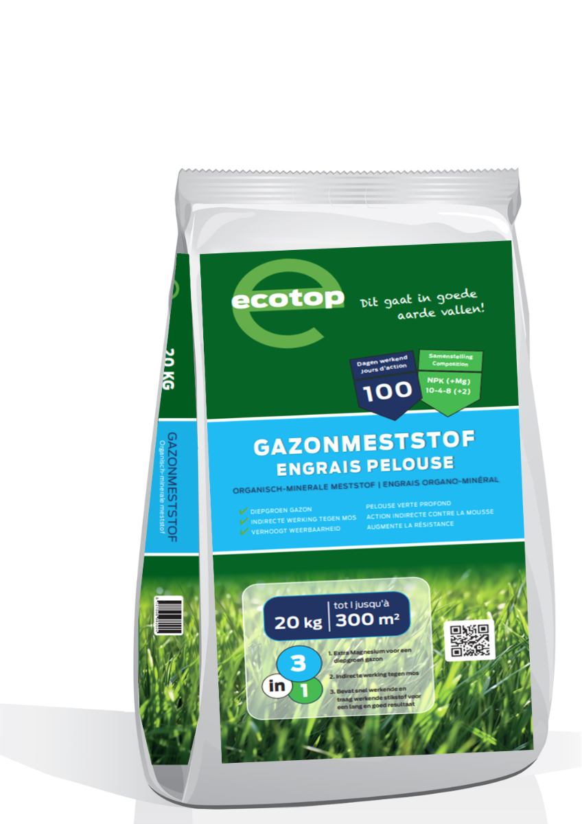 Ecotop Gazonmeststof 10-4-8 (+2), 20 kg
