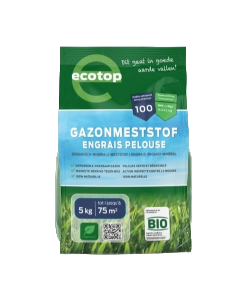 Ecotop Gazonmeststof BIO 5KG: 9-3-3 + 3MgO
