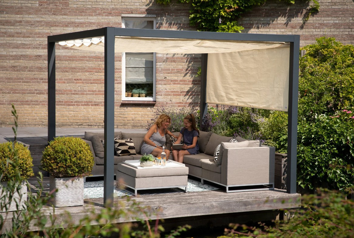 Alu | Pergola + schaduwdoek | 319 x 419 cm