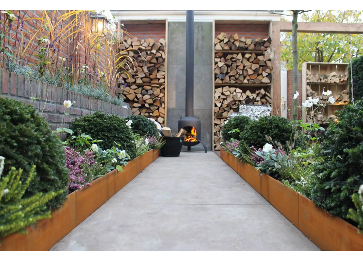 Cortenstaal borderrand recht H35 x L300 cm (7 mm dik)