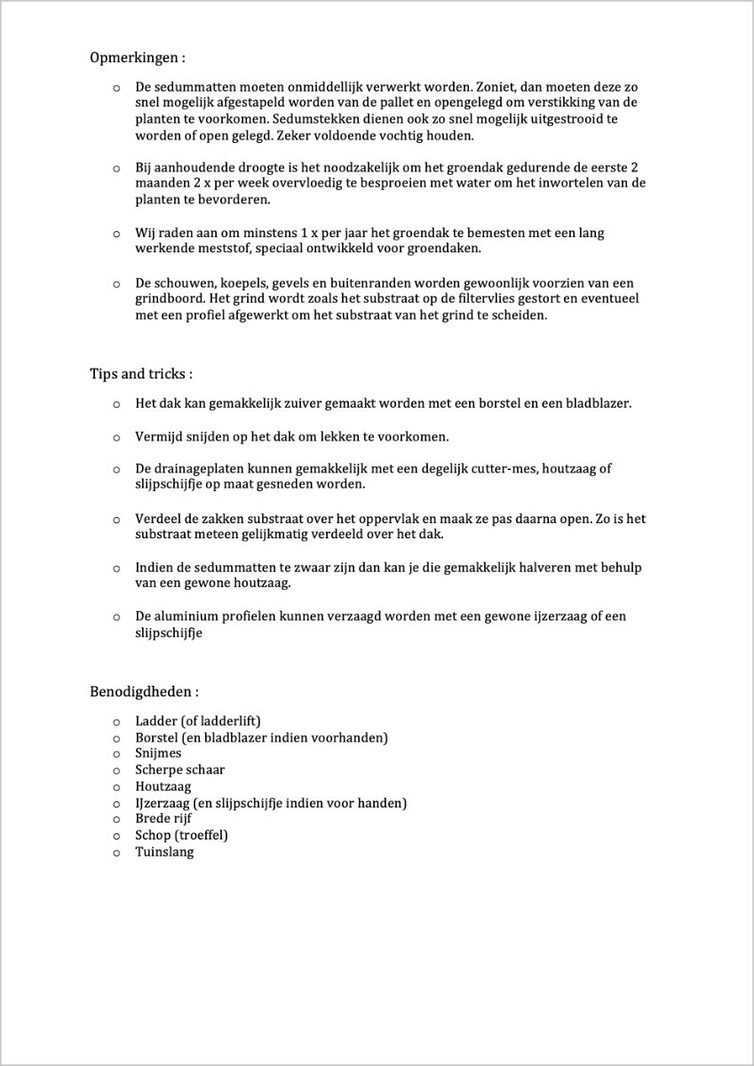 Sedum Complete Opbouw