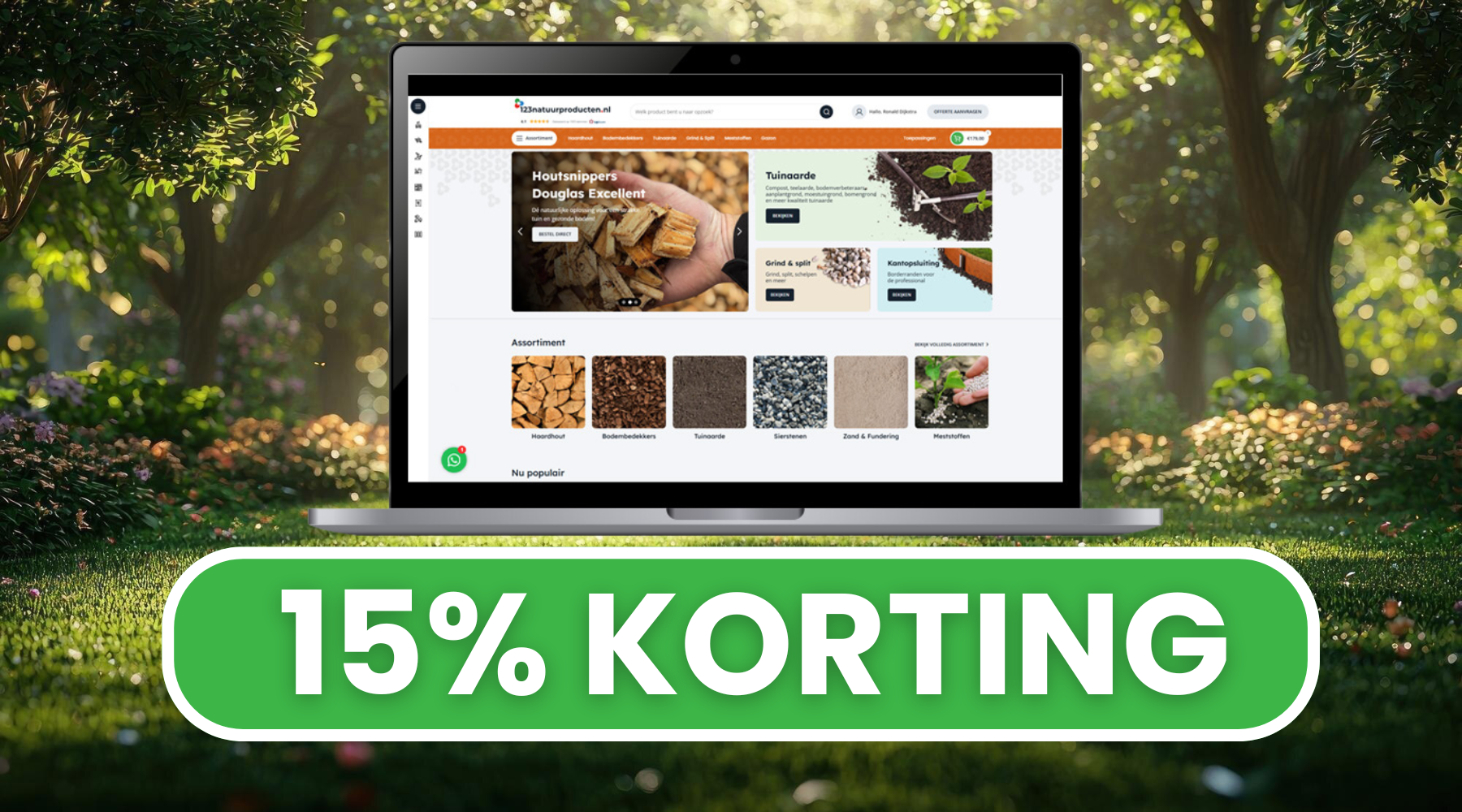 Exclusieve korting voor hoveniers | 15% bij 123Natuurproducten via Inkoopgilde