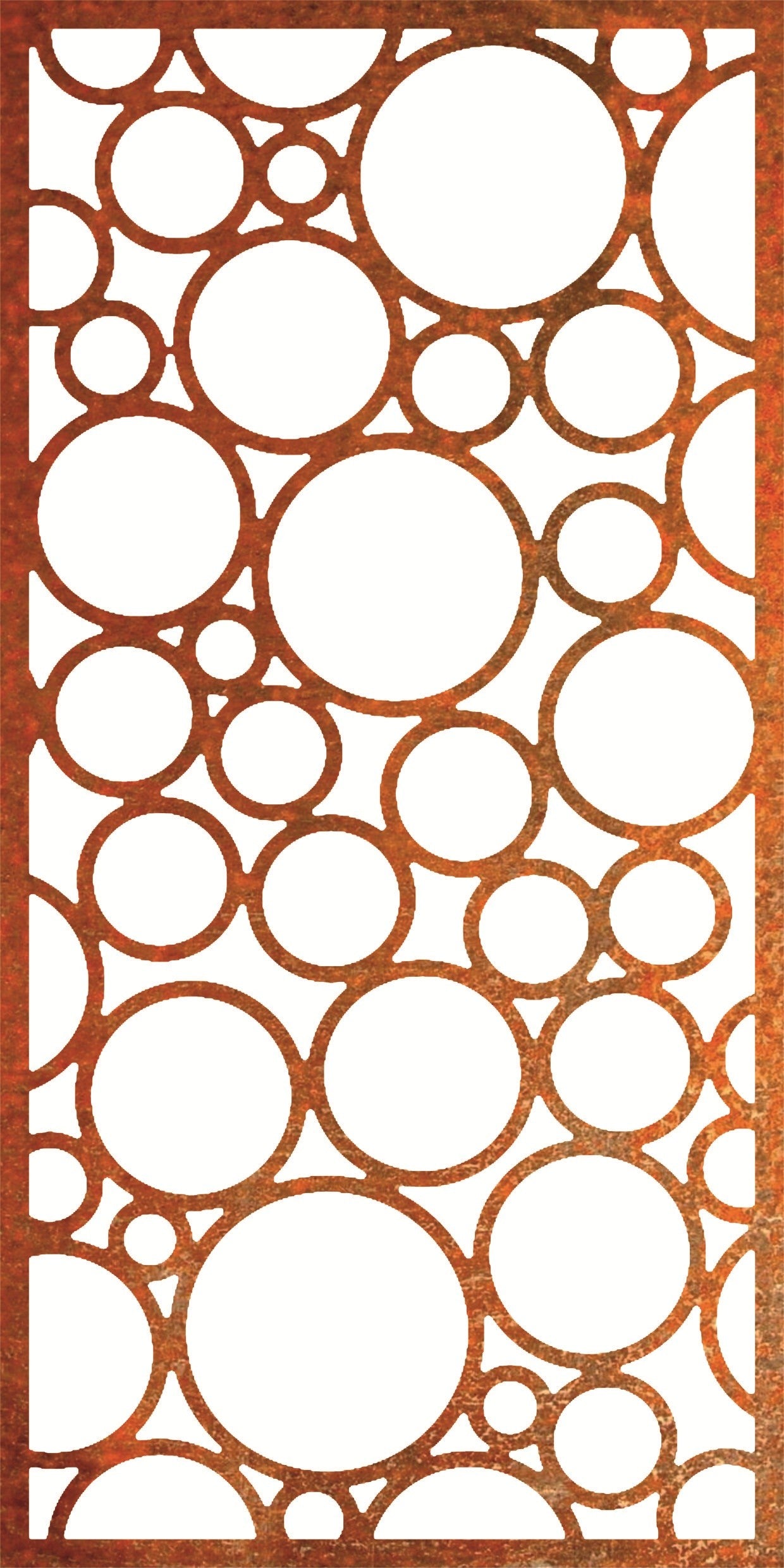 Cortenstaal paneel Cirkels 90x180 cm