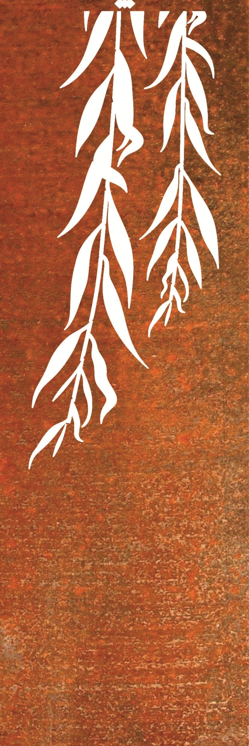 Cortenstaal paneel 2x hangende tak lang 60x180 cm
