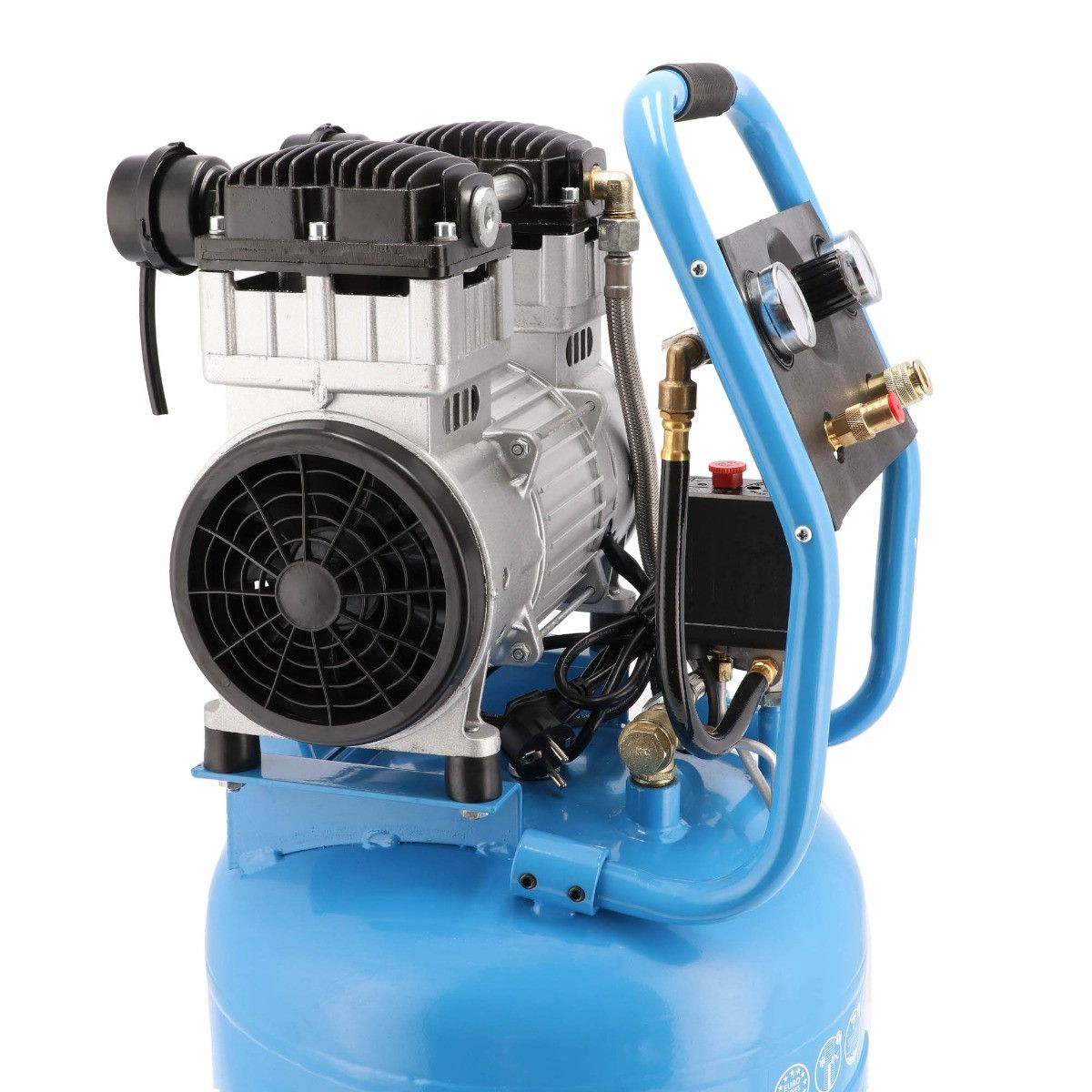 Stille olievrije staande compressor 8 bar 2 pk/1.5 kW 150 l/min 38 l LMVO 40-250