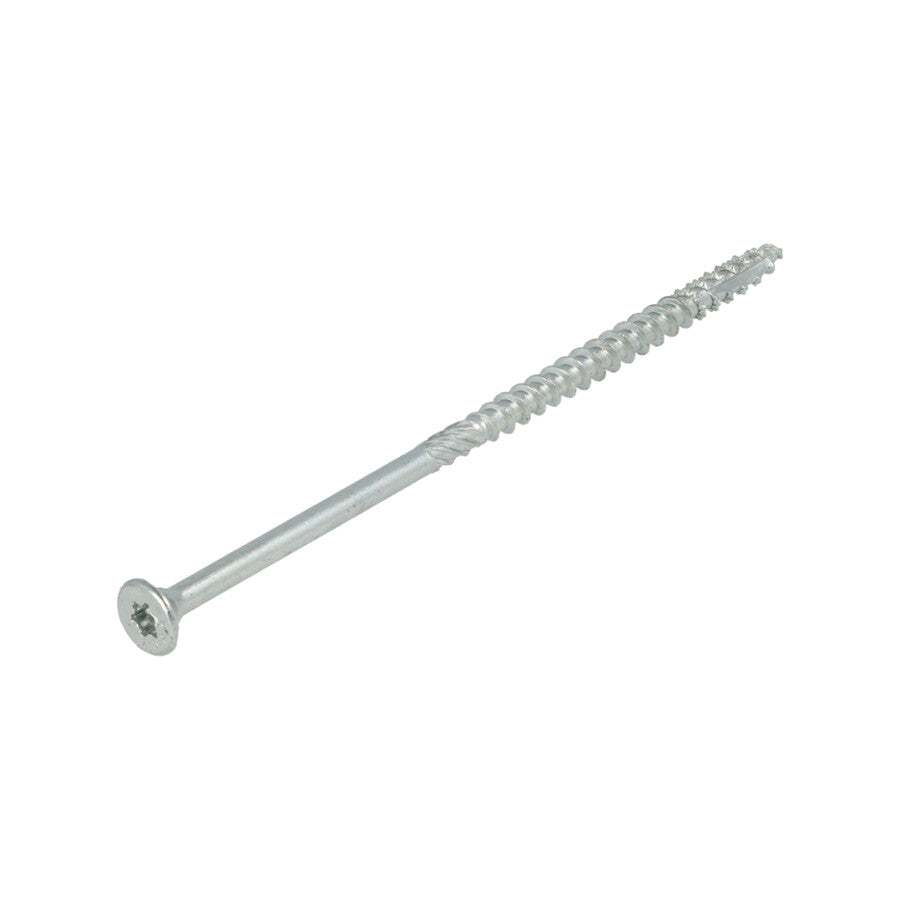 Dynaplus constructieschroef - 6.0x140mm [100x] Verzinkt Verzinkt / Deeldraad / Platkop