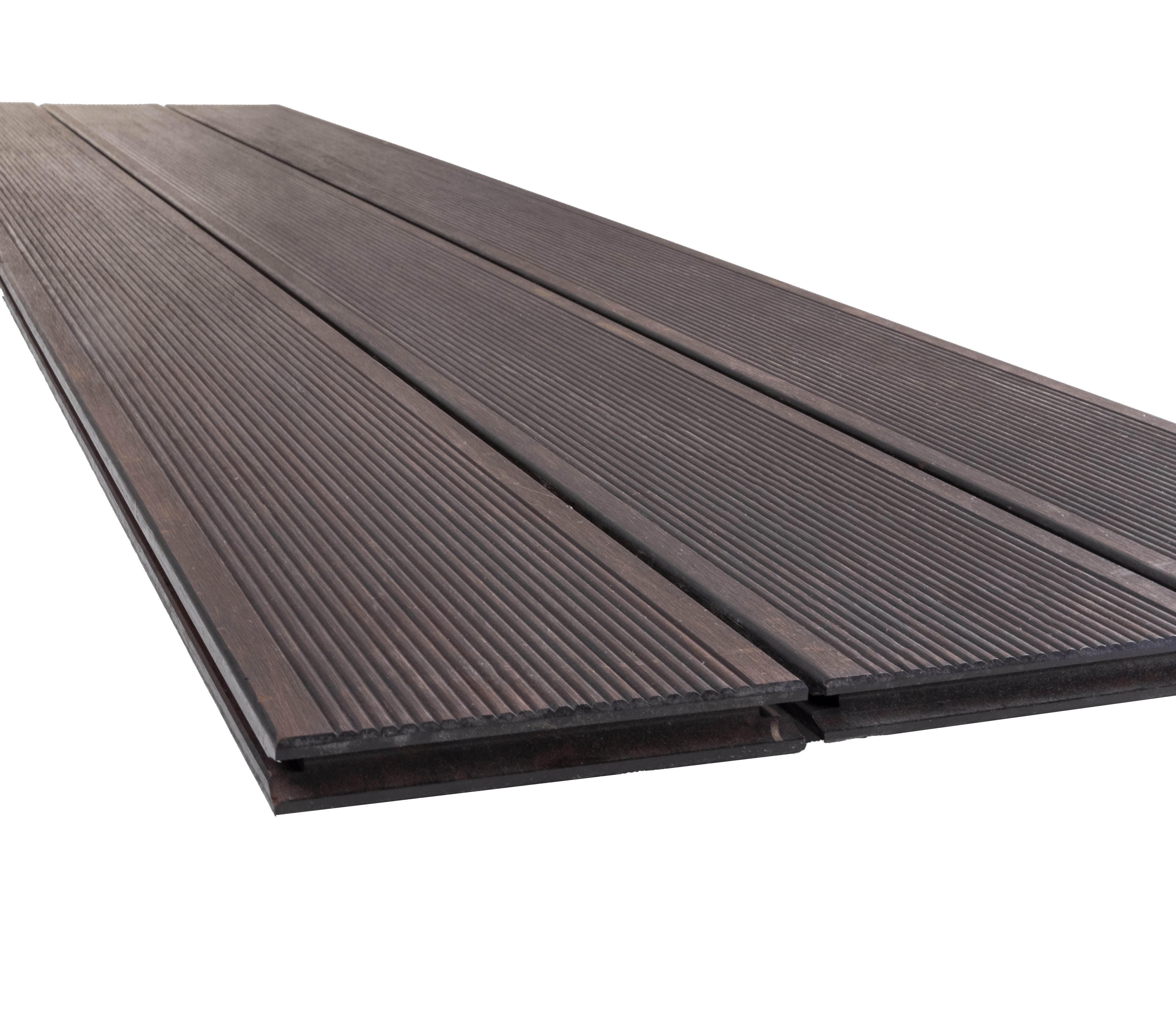 PLNQ® Bamboe Vlonderplank – 1850 x 137 x 18 mm – Donker Houtkleur