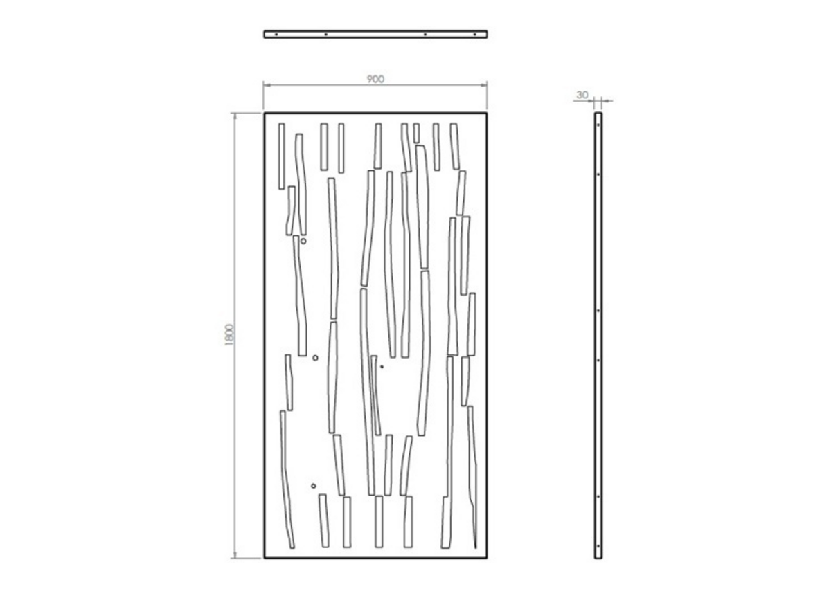 Cortenstaal paneel Bamboe 90x180 cm