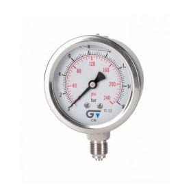 Manometer nat / glycerine gevuld 63 mm, 0-2,5, 1/4" o.a.